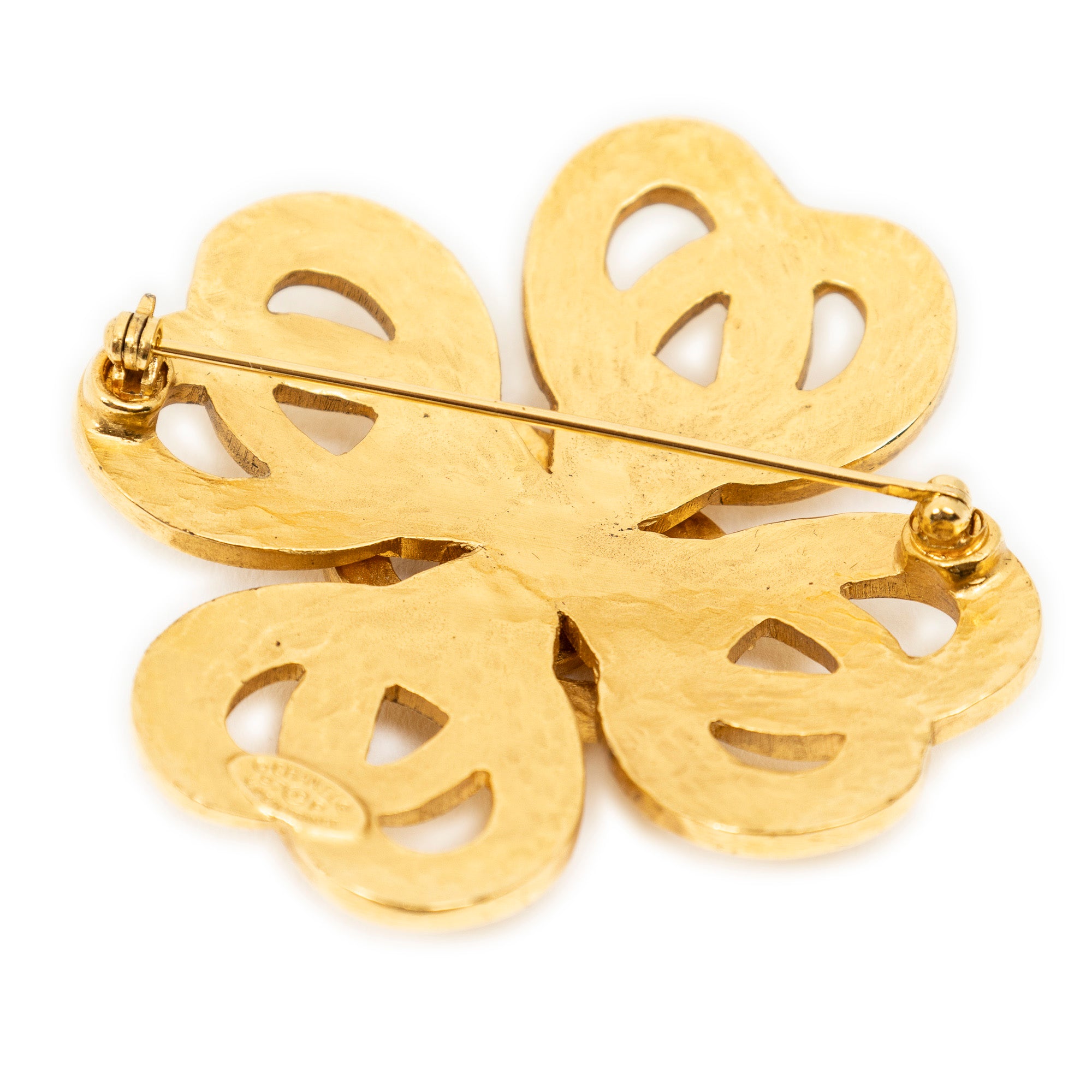 Brooch CC Heart Cross Brooch Pin Gold Gold Plated