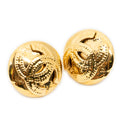 Earrings CC Round Clip On Earrings Gold Gold Plated