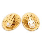 Earrings CC Oval Clip On Earrings Gold Gold Plated