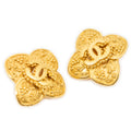 Earrings CC Floral Clip On Earrings Gold Gold Plated