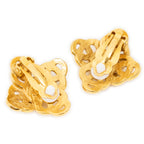 Pendientes CC de clip con diamantes bañados en oro