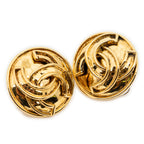 Earrings CC Round Clip On Earrings Gold Gold Plated