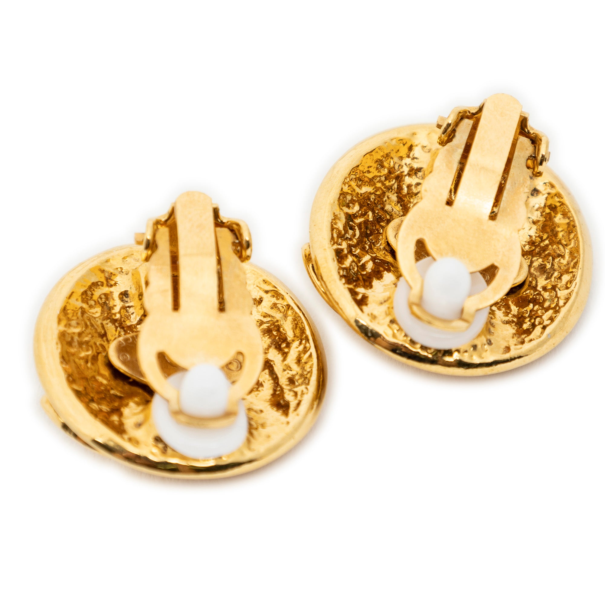 Earrings CC Round Clip On Earrings Gold Gold Plated