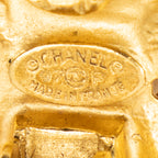 Pendientes CC Flor Pendientes de Clip Dorado Bañado en Oro