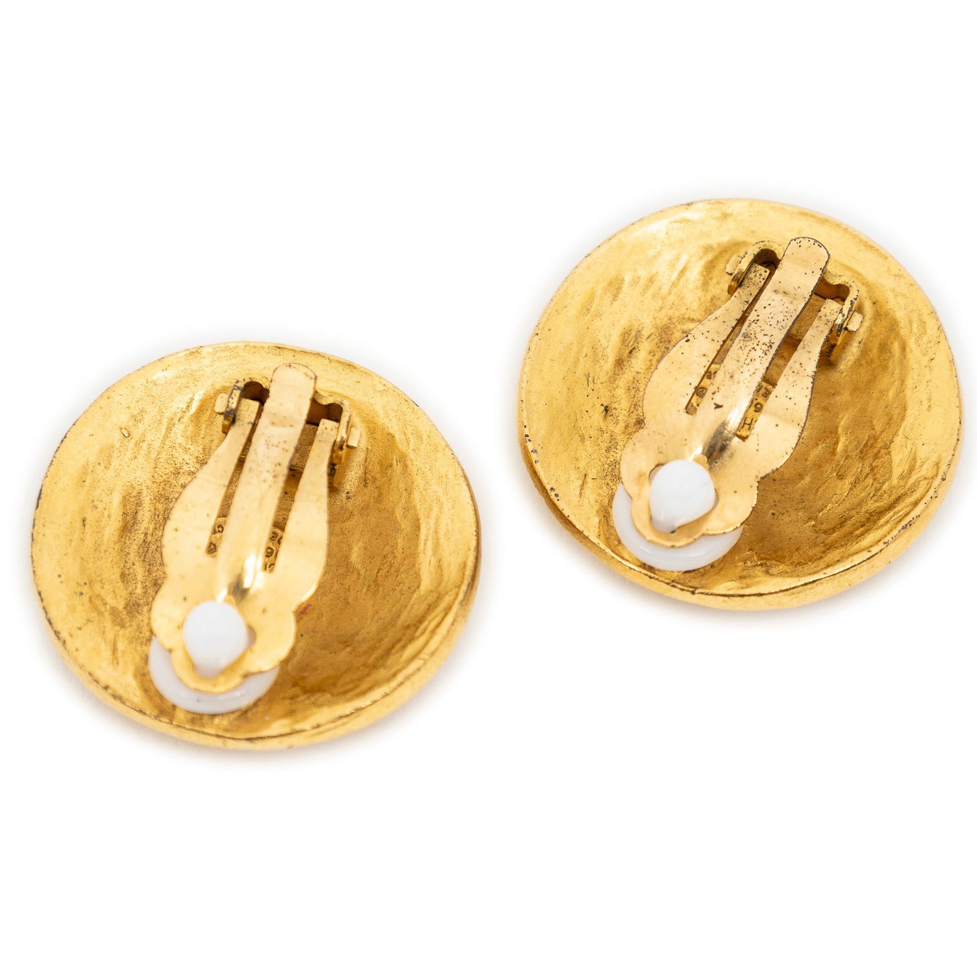 Earrings CC Round Clip On Earrings Gold Gold Plated