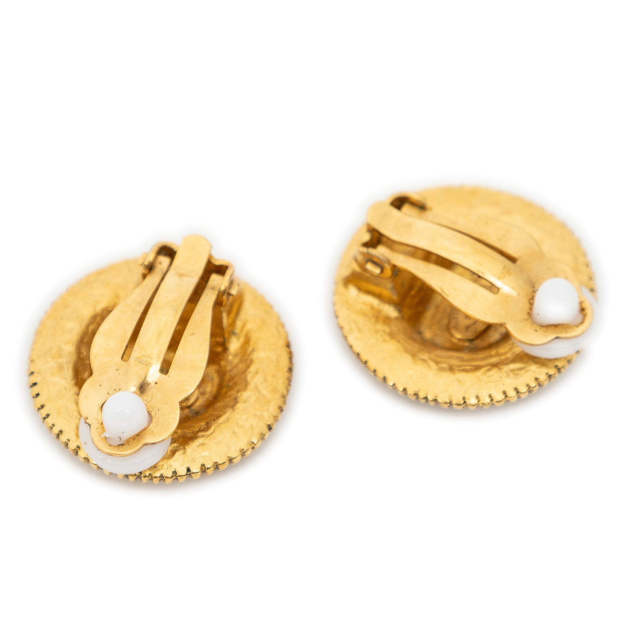 Earrings CC Round Clip On Earrings Gold Gold Plated