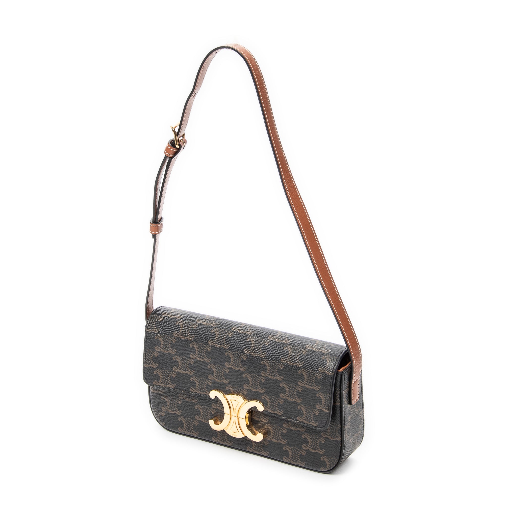 Shoulder Bag Claude Brown Triomphe Coated Canvas