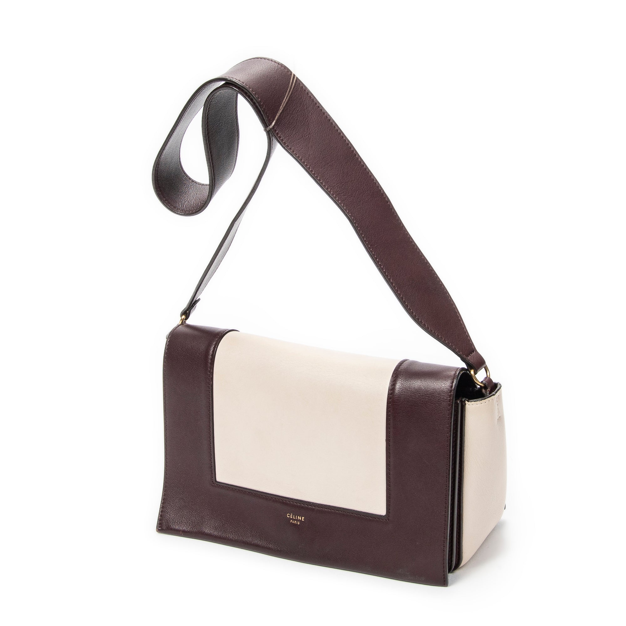 Celine - Sac Bandoulière Cadre Moyen - Prune/Beige