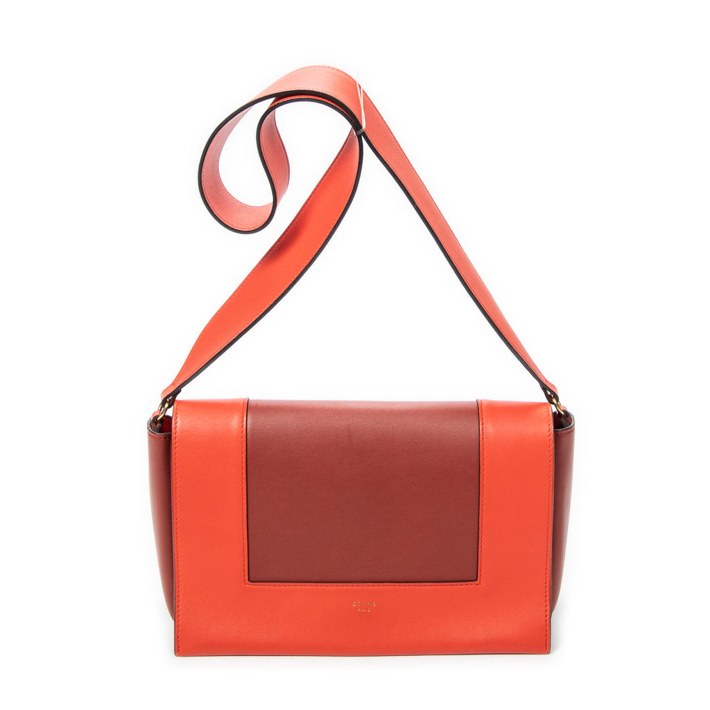 Bandolera Naranja de Piel de Becerro con Armazón Mediano