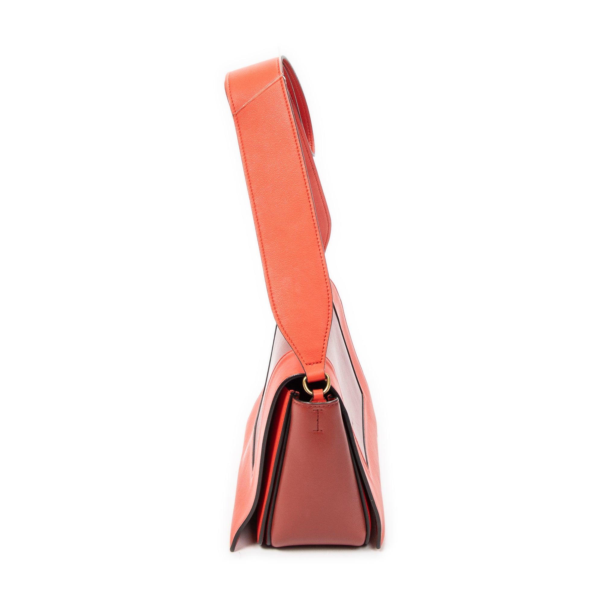 Bandolera Naranja de Piel de Becerro con Armazón Mediano