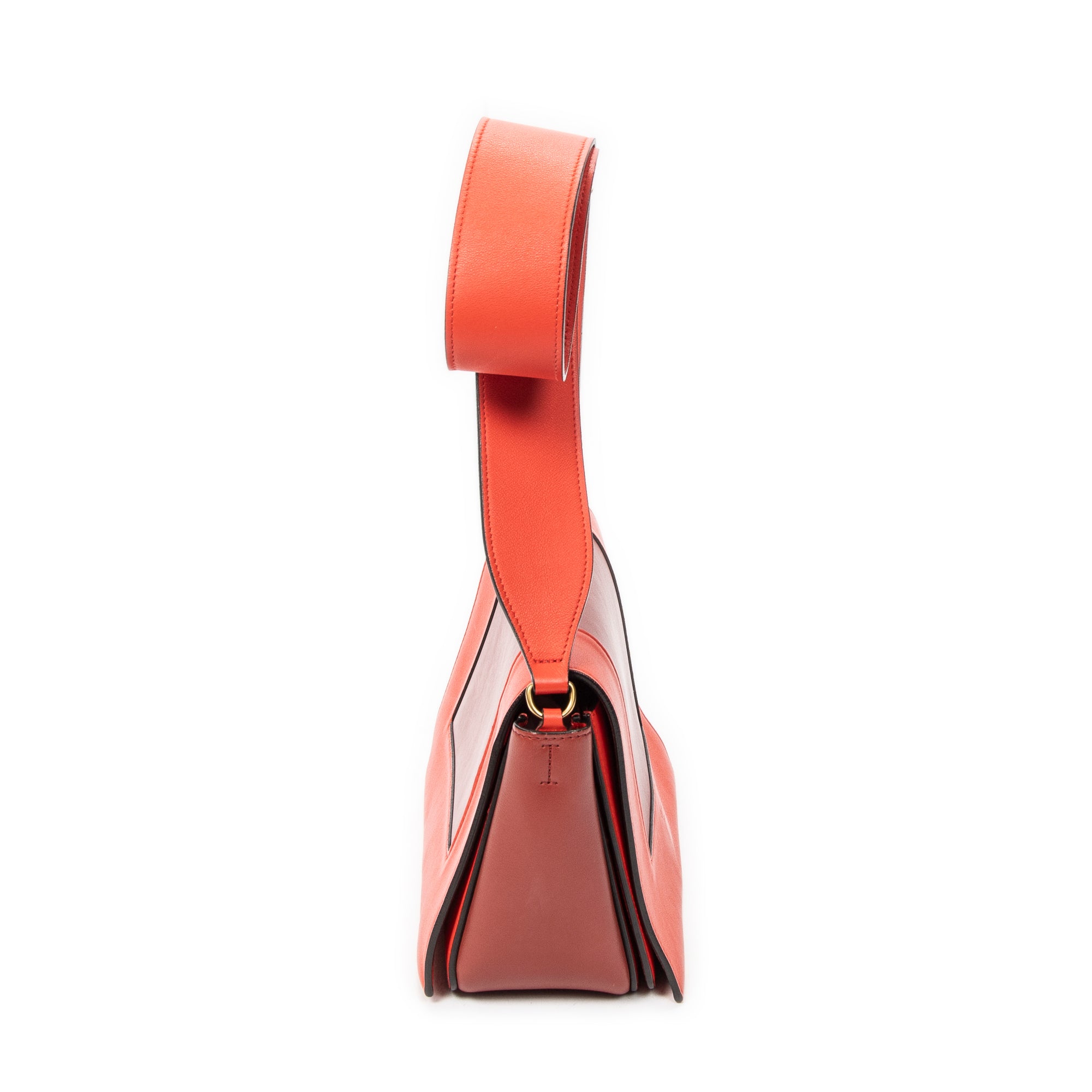 Bandolera Naranja de Piel de Becerro con Armazón Mediano