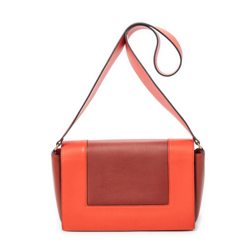 Bandolera Naranja de Piel de Becerro con Armazón Mediano