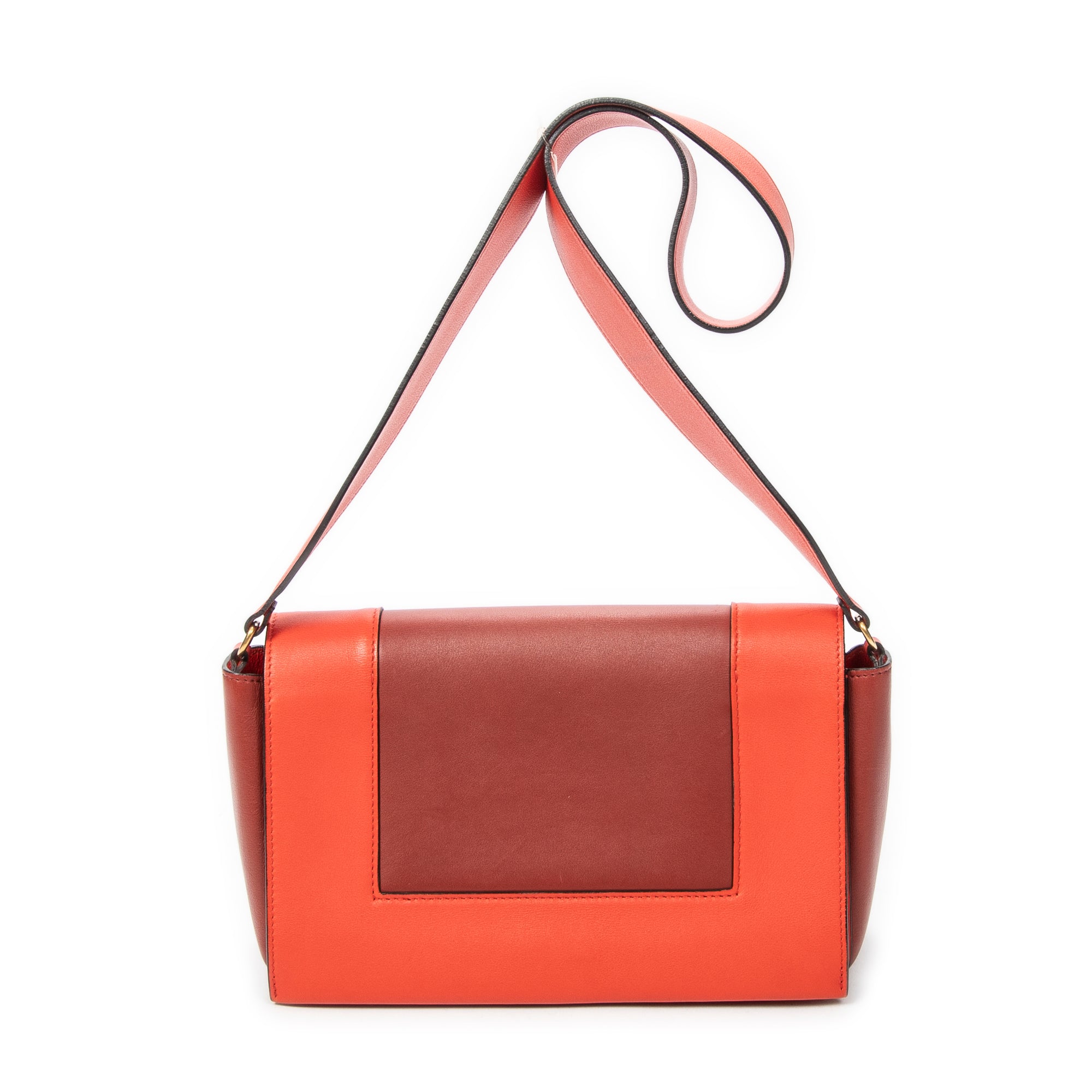 Bandolera Naranja de Piel de Becerro con Armazón Mediano