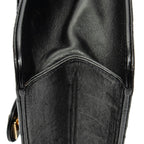 Shoulder Bag Vintage Push Lock Straight Flap Black Quilted Lambskin Leather