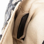 Shoulder Bag Mini Saddle Bag Navy Oblique Jacquard Canvas