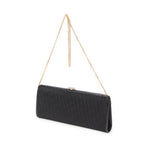Shoulder Bag Vintage Frame Chain Clutch Black Diorissimo Canvas