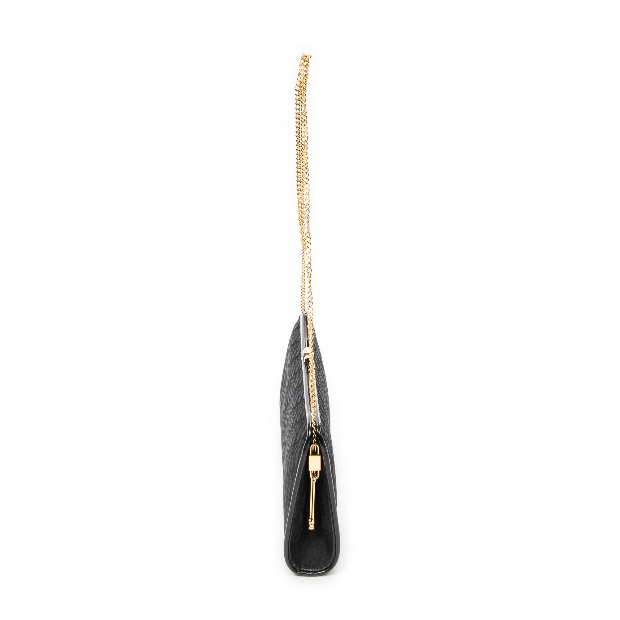 Shoulder Bag Vintage Frame Chain Clutch Black Diorissimo Canvas