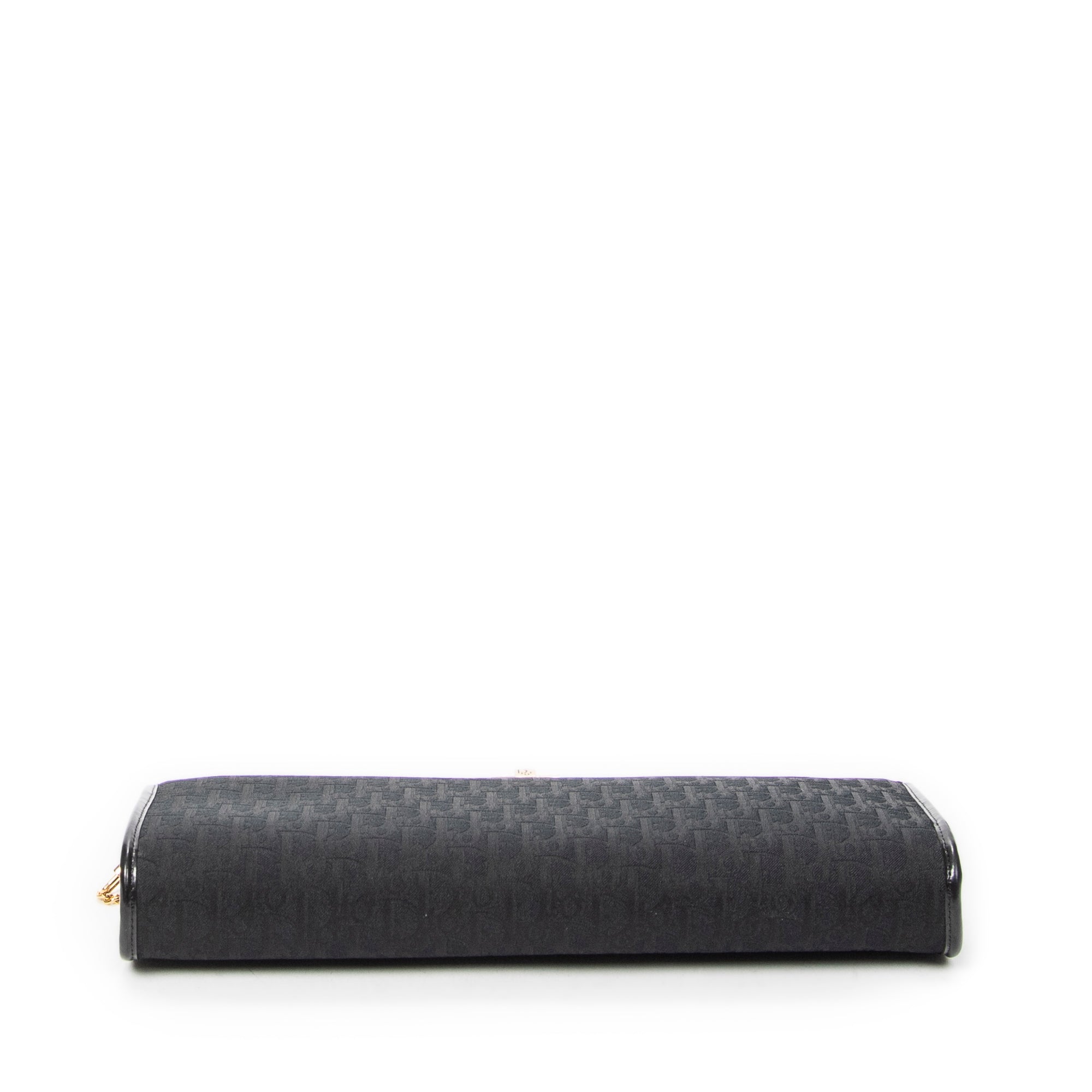 Shoulder Bag Vintage Frame Chain Clutch Black Diorissimo Canvas