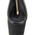 Shoulder Bag Vintage Frame Chain Clutch Black Diorissimo Canvas