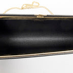 Shoulder Bag Vintage Frame Chain Clutch Black Diorissimo Canvas