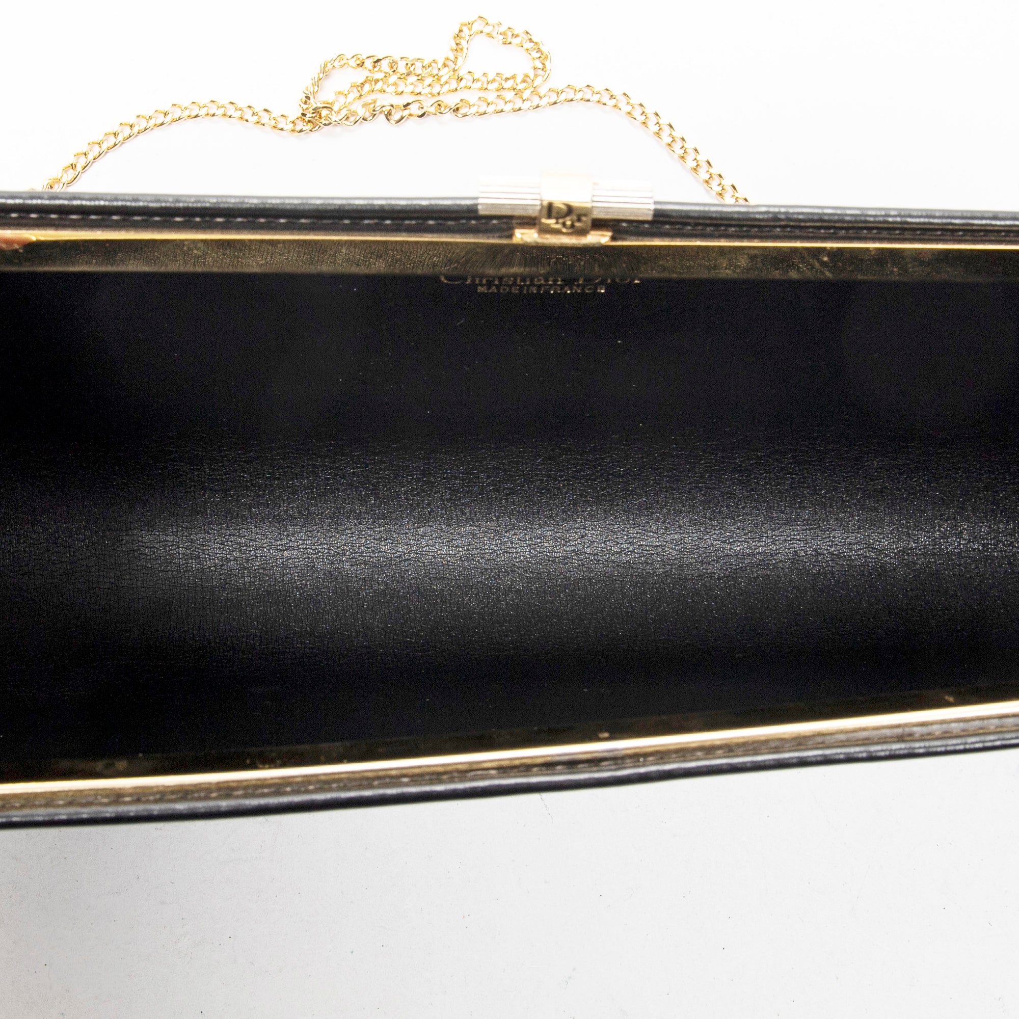 Shoulder Bag Vintage Frame Chain Clutch Black Diorissimo Canvas