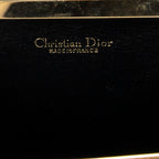 Shoulder Bag Vintage Frame Chain Clutch Black Diorissimo Canvas