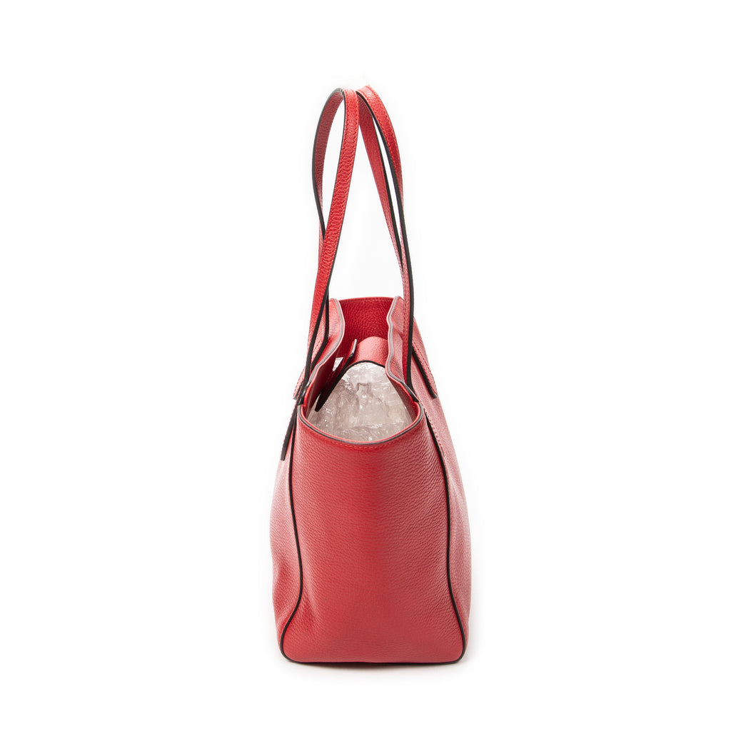 Shoulder Bag Small Swing Tote Red Grained Calfskin Leather