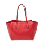 Shoulder Bag Small Swing Tote Red Grained Calfskin Leather