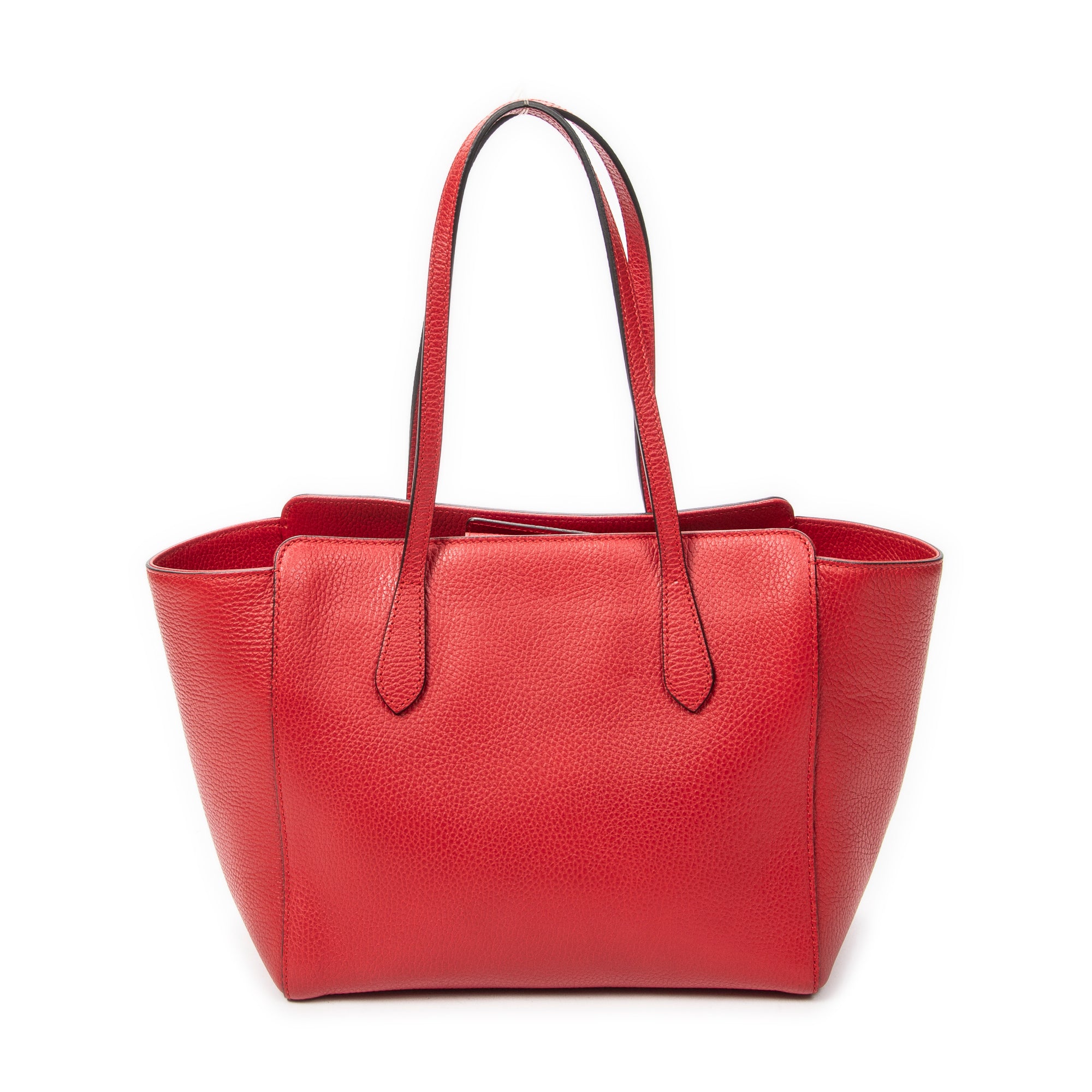 Shoulder Bag Small Swing Tote Red Grained Calfskin Leather