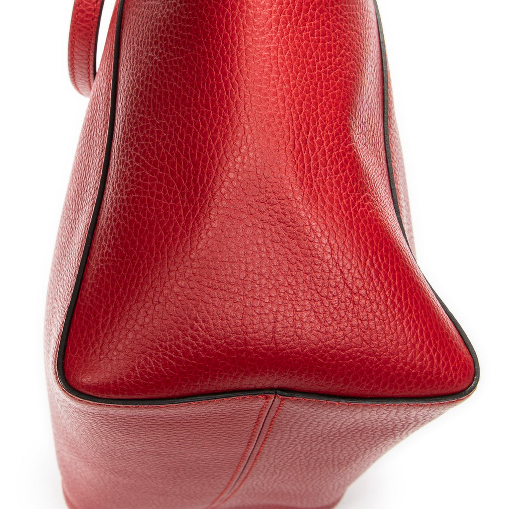 Shoulder Bag Small Swing Tote Red Grained Calfskin Leather