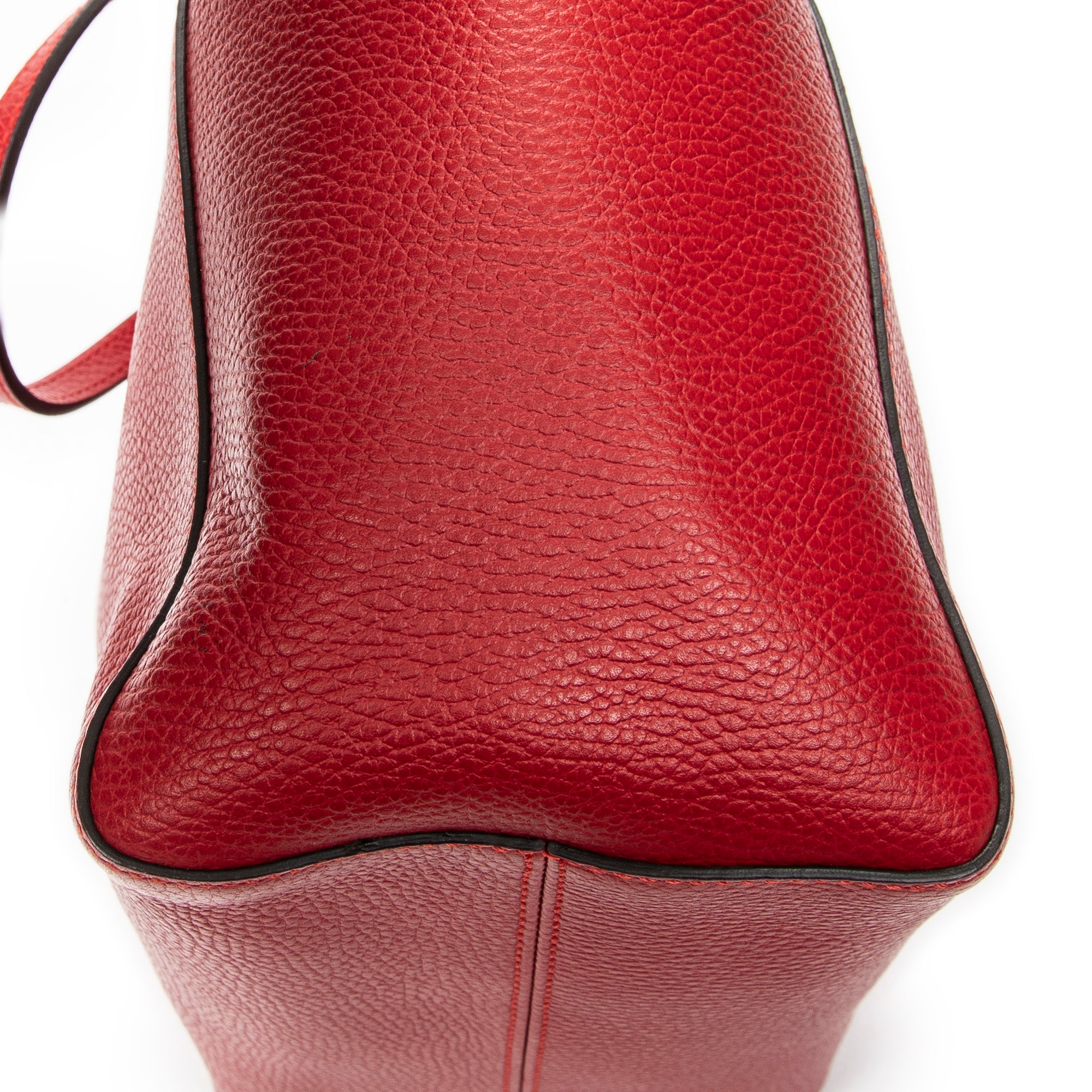 Shoulder Bag Small Swing Tote Red Grained Calfskin Leather