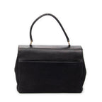 Shoulder Bag Medium Moujik Top Handle Black Suede Leather