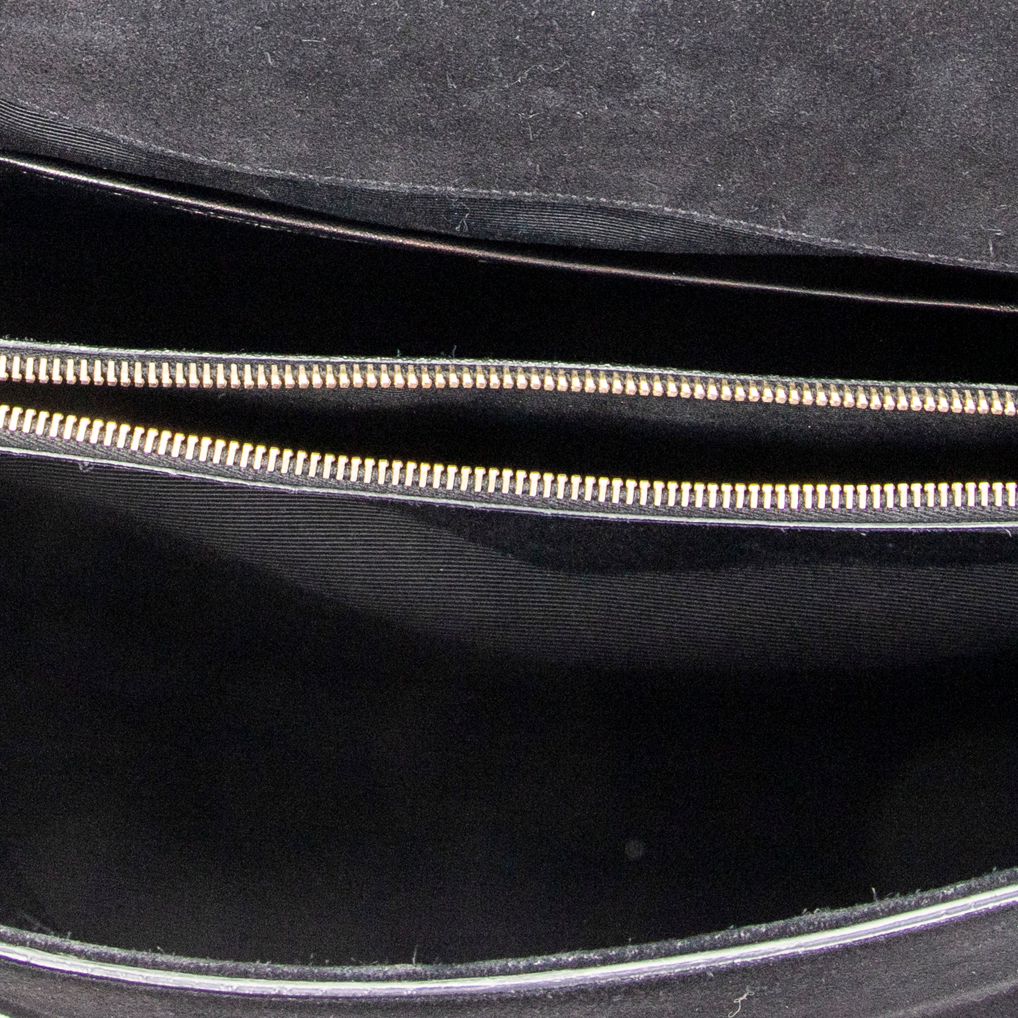 Shoulder Bag Medium Moujik Top Handle Black Suede Leather