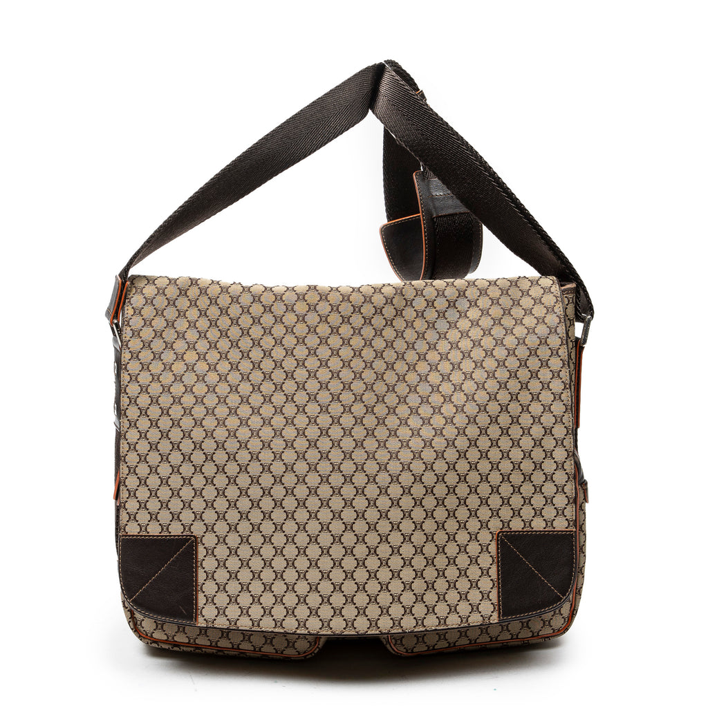 Shoulder Bag Large Flap Messenger Beige Macadam Canvas