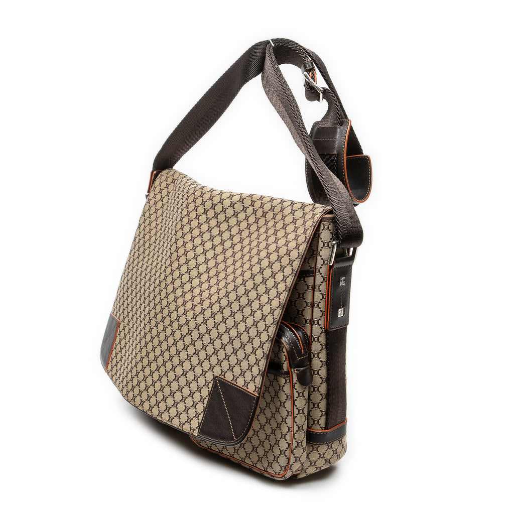 Shoulder Bag Large Flap Messenger Beige Macadam Canvas