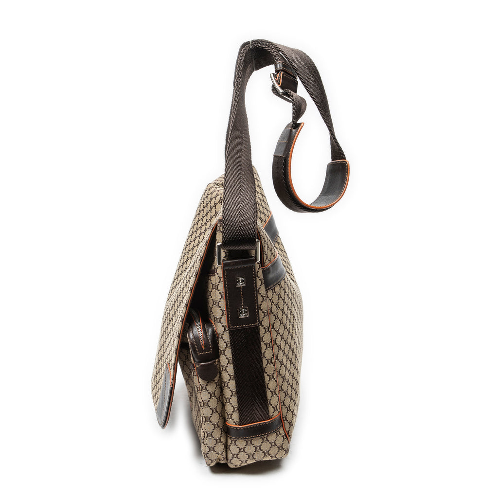 Shoulder Bag Large Flap Messenger Beige Macadam Canvas