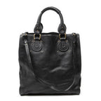 Shoulder Bag Large Pure Paddington Tote Black Grained Calfskin Leather