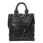 Shoulder Bag Large Pure Paddington Tote Black Grained Calfskin Leather