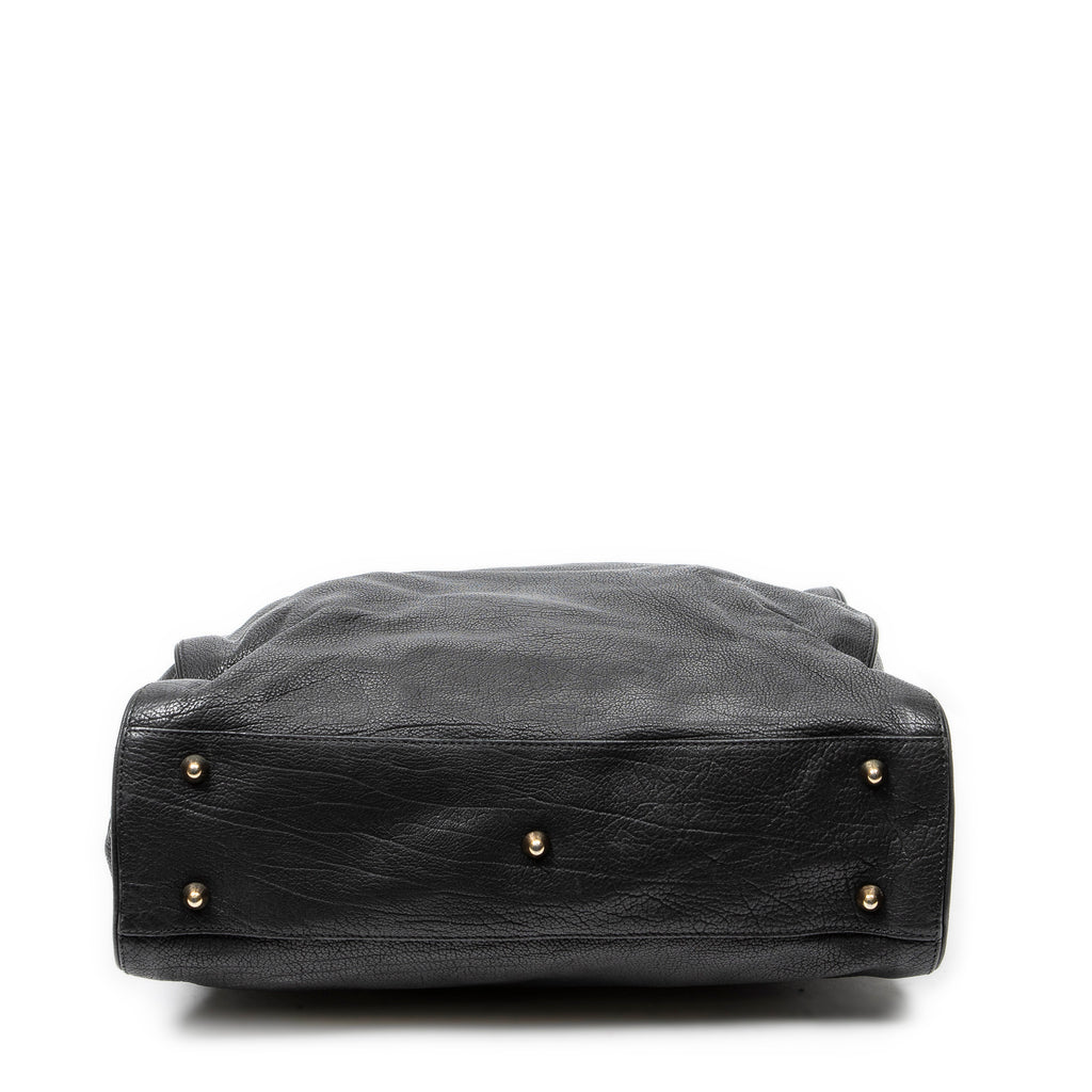 Shoulder Bag Large Pure Paddington Tote Black Grained Calfskin Leather