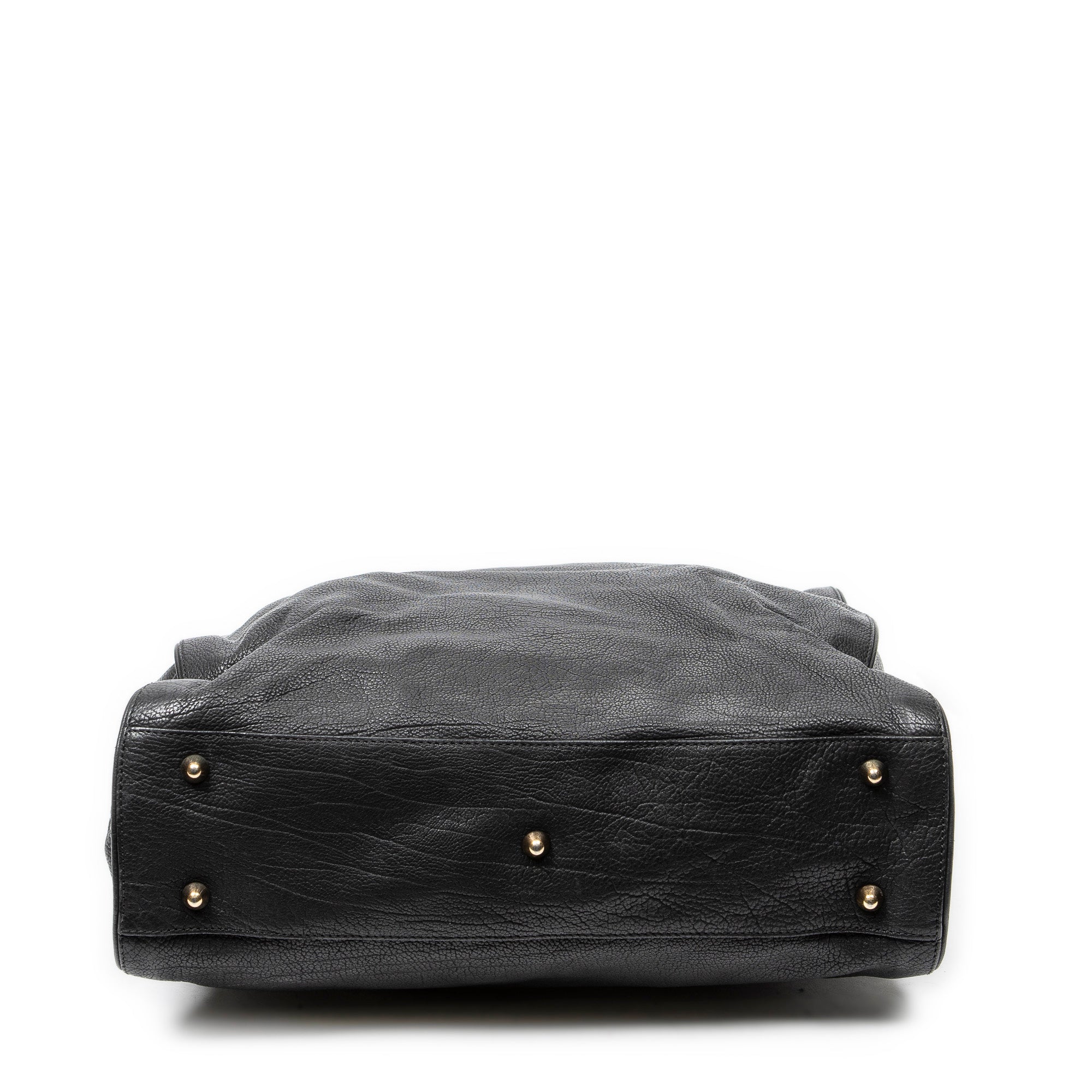 Shoulder Bag Large Pure Paddington Tote Black Grained Calfskin Leather