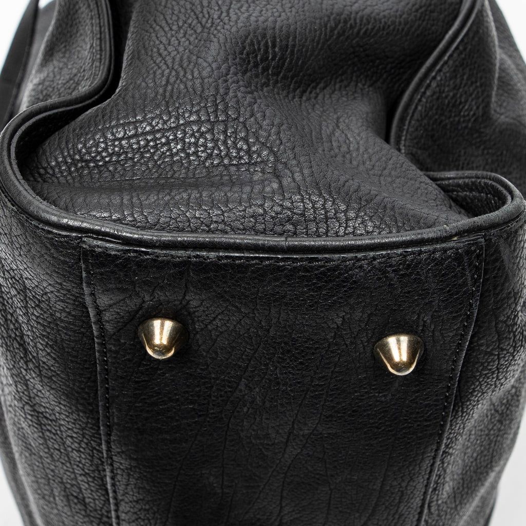 Shoulder Bag Large Pure Paddington Tote Black Grained Calfskin Leather