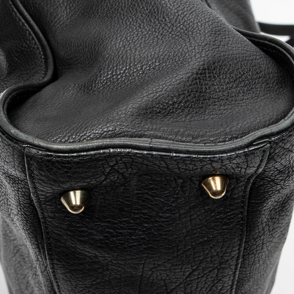 Shoulder Bag Large Pure Paddington Tote Black Grained Calfskin Leather