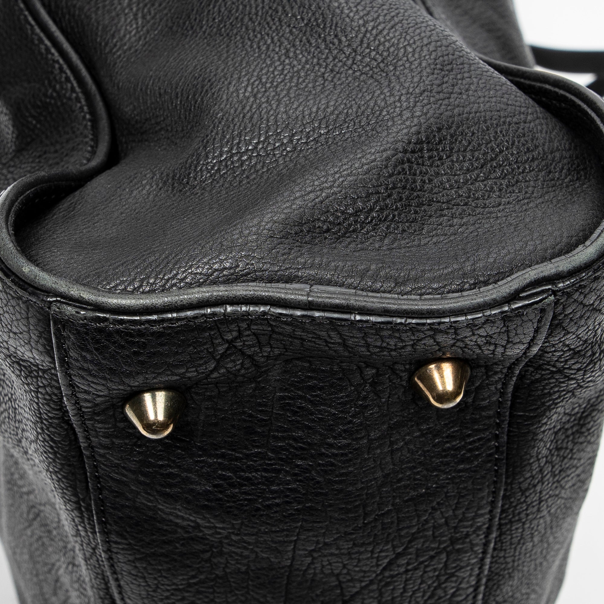 Shoulder Bag Large Pure Paddington Tote Black Grained Calfskin Leather