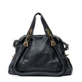 Shoulder Bag Medium Paraty Black Grained Calfskin Leather