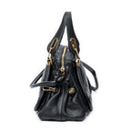Shoulder Bag Medium Paraty Black Grained Calfskin Leather