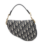 Handbag Mini Saddle Bag Navy Oblique Jacquard Canvas