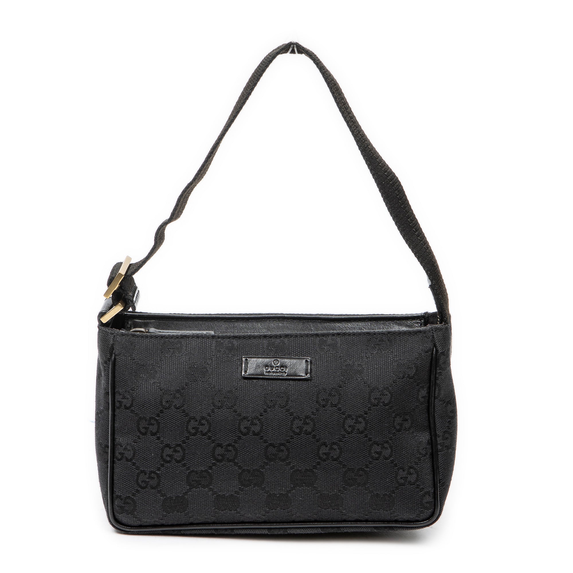 Shoulder Bag Mini Zip Pouch Black Monogrammed Canvas