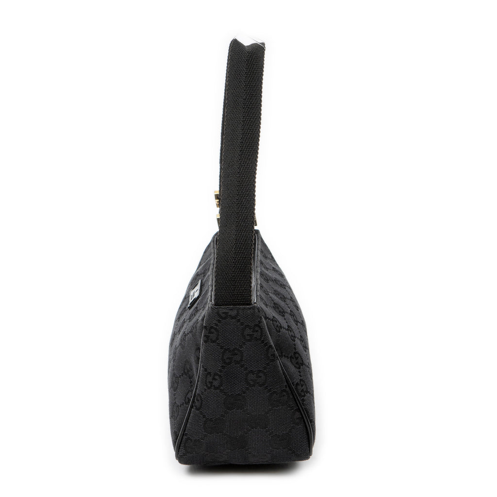 Shoulder Bag Mini Zip Pouch Black Monogrammed Canvas