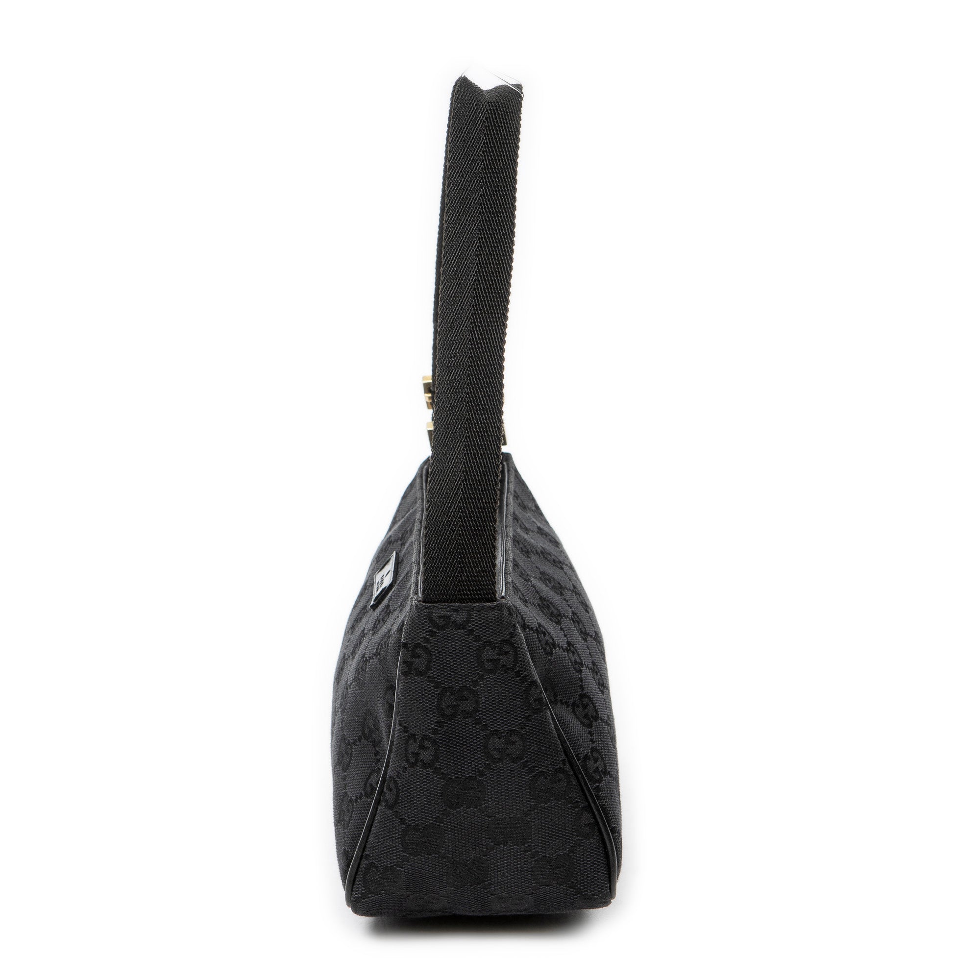 Shoulder Bag Mini Zip Pouch Black Monogrammed Canvas