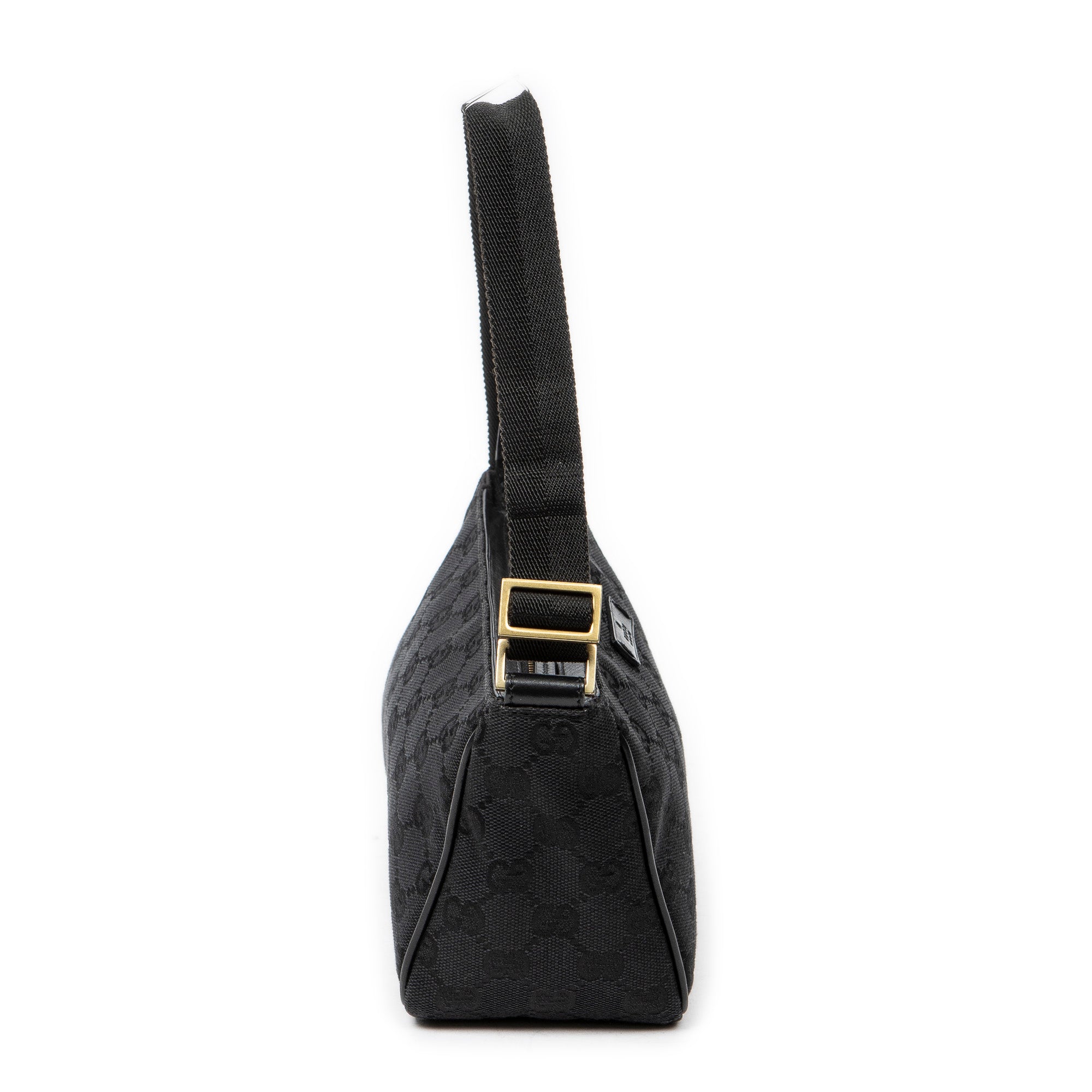 Shoulder Bag Mini Zip Pouch Black Monogrammed Canvas